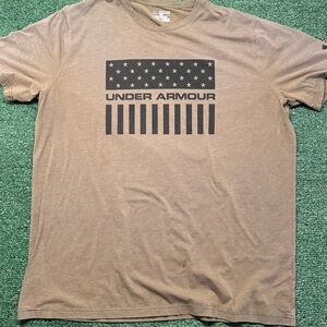 Under Armour Men's Brown Flag Graphic Tee